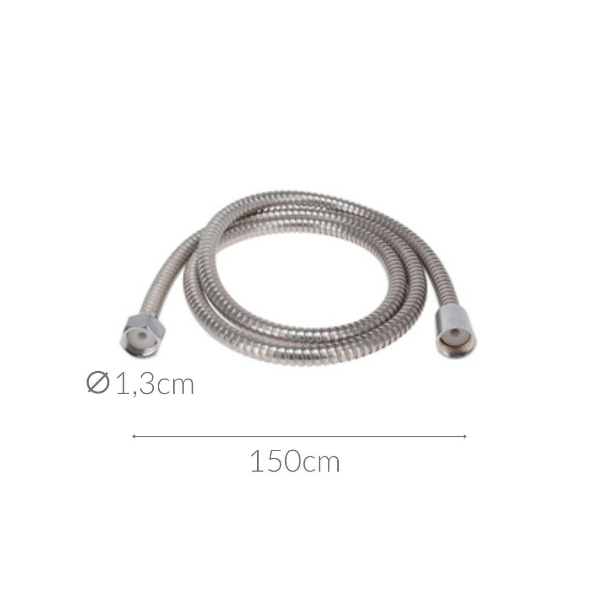 DUSCHSCHLAUCH Edelstahl 150 cm - Silberfarben, Metall (1.3/1.3/150cm)