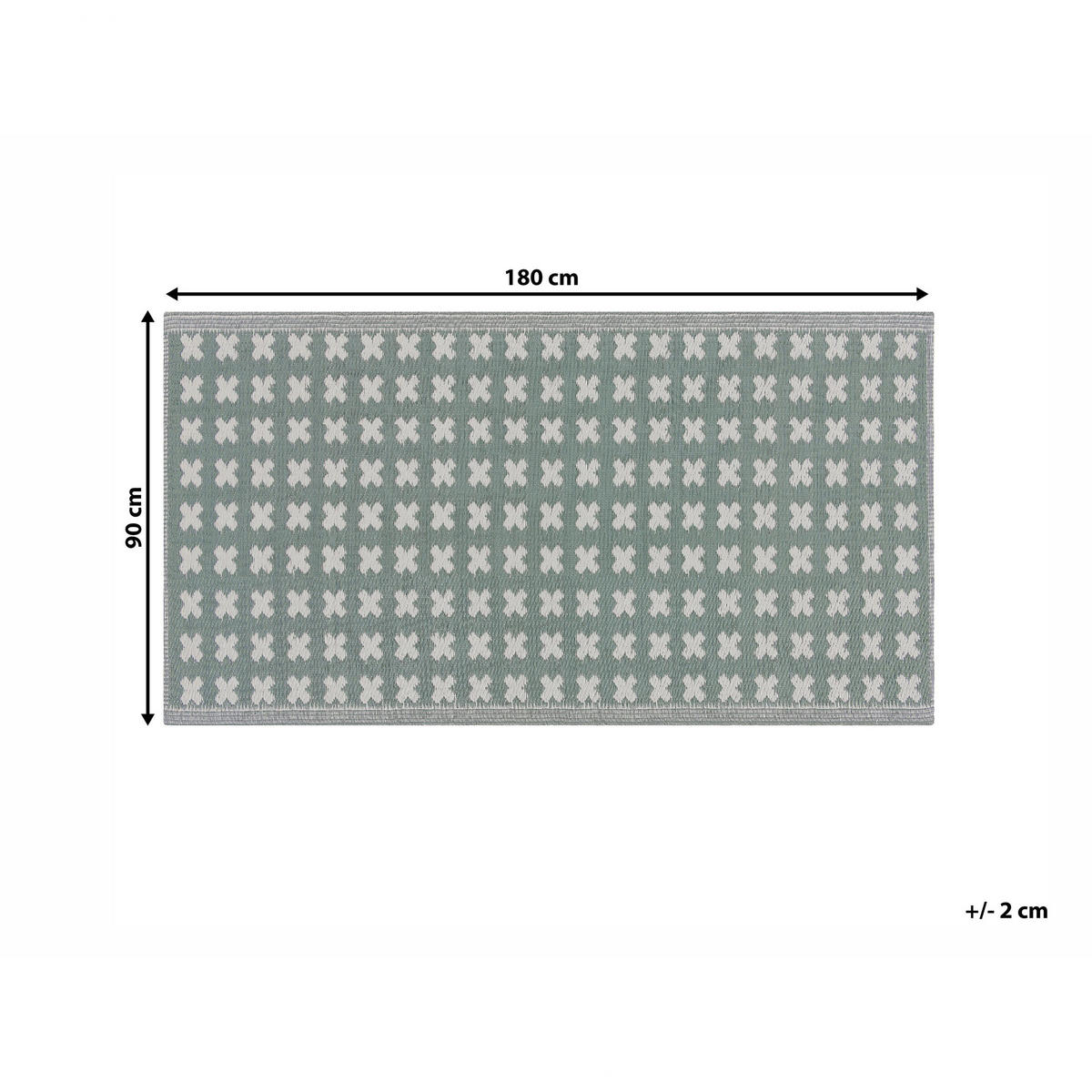 OUTDOOR-TEPPICH Rohtak 180/90 cm - Grün, Kunststoff (90/180cm) - Beliani