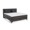 BOXSPRINGBETT 180x200, 7-Zonen-Tonnentaschen-Federkernmatratzen H3+H4, Topper,Bonell-Federkern,Beleuchtung,USB-Ladeports, Chenille Dunkelgrau / 20045 - Dunkelgrau/Schwarz, Textil/Metall (180/200cm) - luma-home