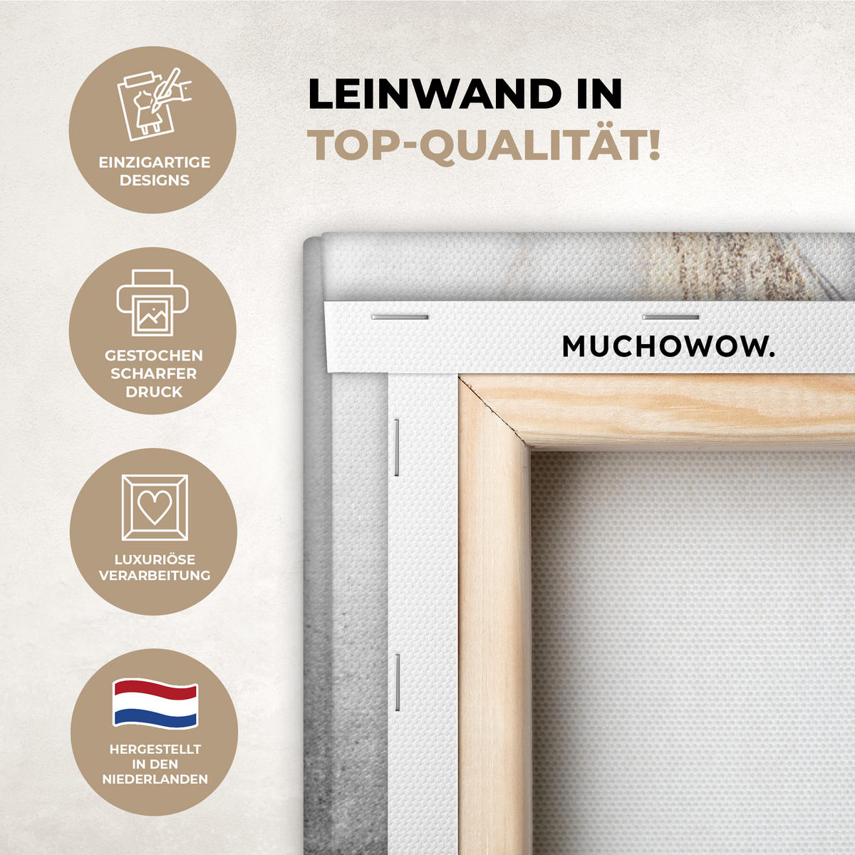 LEINWANDBILD Luxus - Abstrakt - Gold - Weiß 40x60 cm - Goldfarben, Textil (40/60cm) - MuchoWow