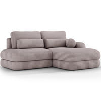 ECKSOFA RIPELI L-Form mit Schlaffunktion & Bettkasten – Modernes 3-Sitzer Sofa, Wellenfederung, 217 × 175 cm - Hellgrau/Schwarz, Kunststoff (175/217cm) - Wohnideebilder