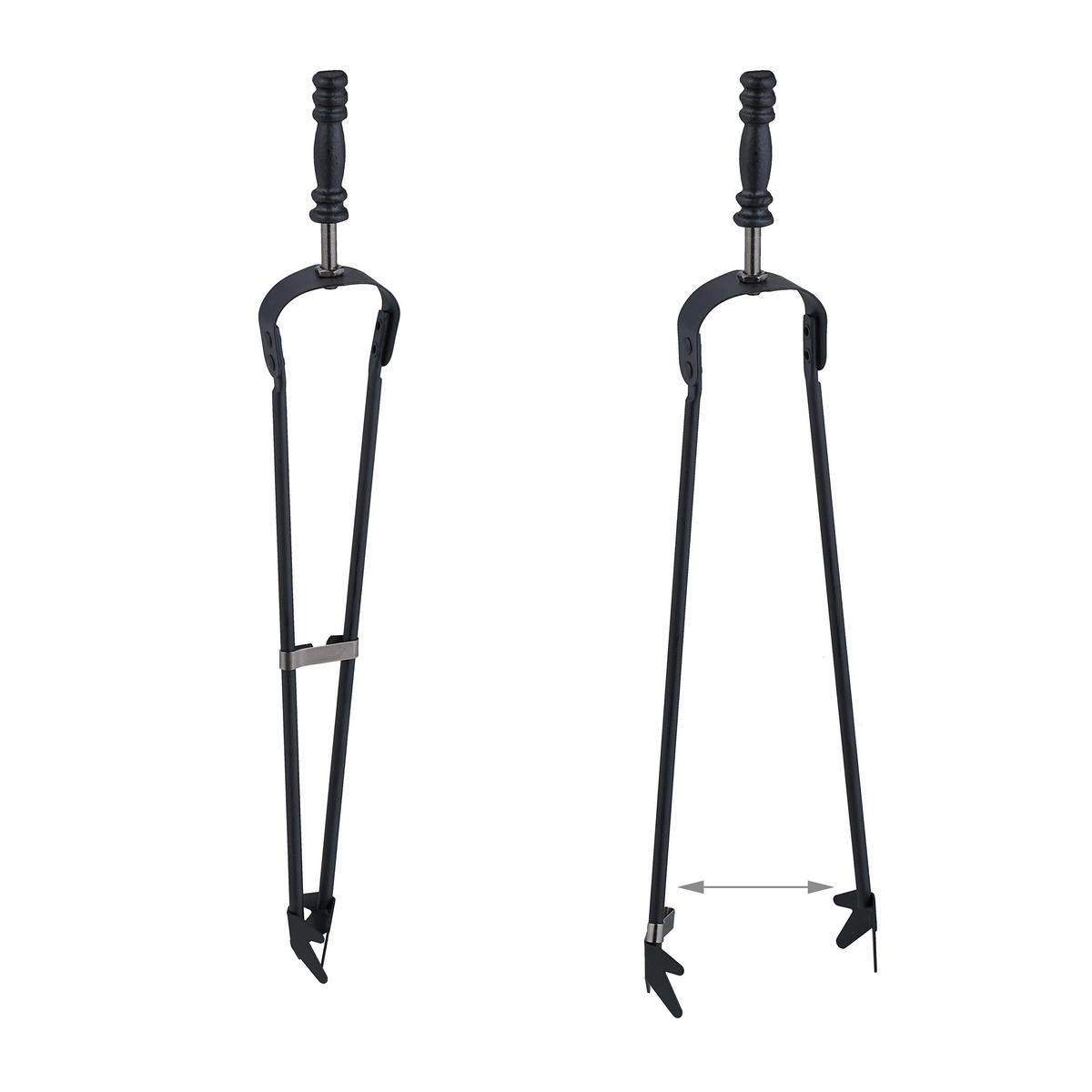 5-TLG.KAMINBESTECK - Schwarz, Metall (16/58/16cm) - Relaxdays