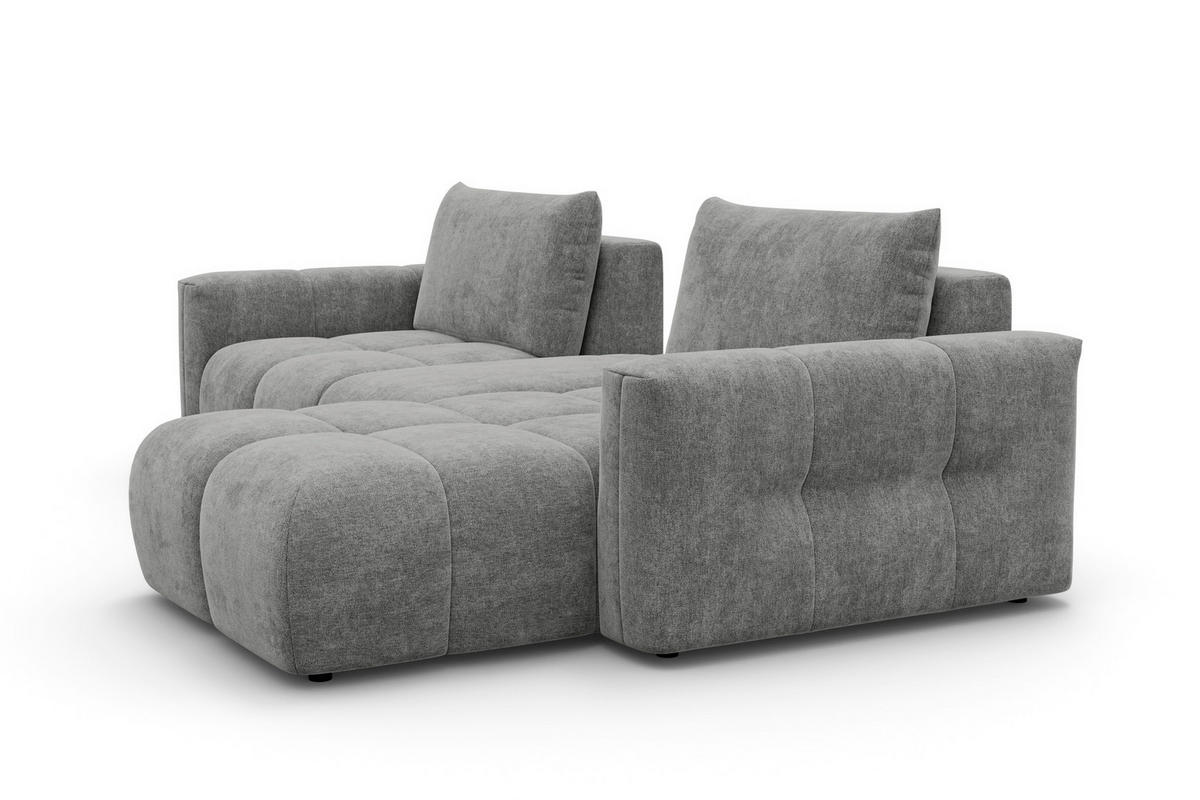 ECKSOFA VERONA 4-Sitzer RECHTS, Grau - Schwarz/Grau, Holz/Textil (282/173cm) - Courtois Laville