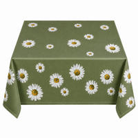 TISCHDECKE 85/85 cm oliv quadratisch Margeriten - Olivgrün, Textil (85/85cm) - TiborTex