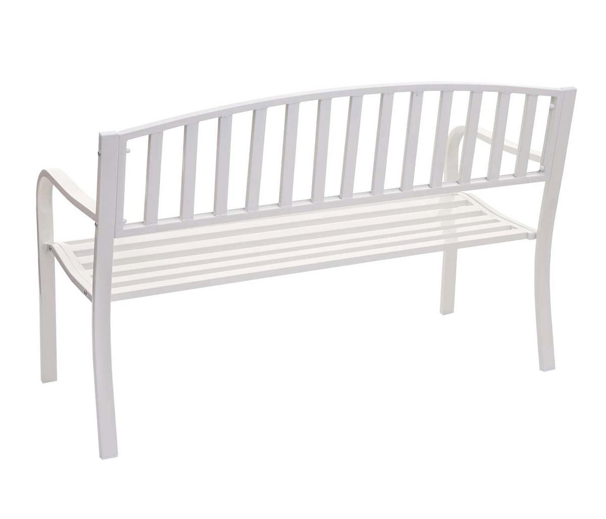 GARTENBANK 87x128x58cm Weiß 2-Sitzer - Weiß, Metall (128/87/58cm) - PROREGAL