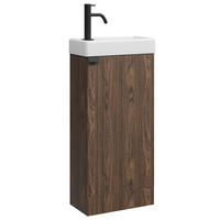 GÄSTE-WC-MÖBELSET Orion 2 Teile Walnuss Braun - 40 x 22 x 88 cm - Walnussfarben/Braun, Holz (40/88/22cm) - Badplaats