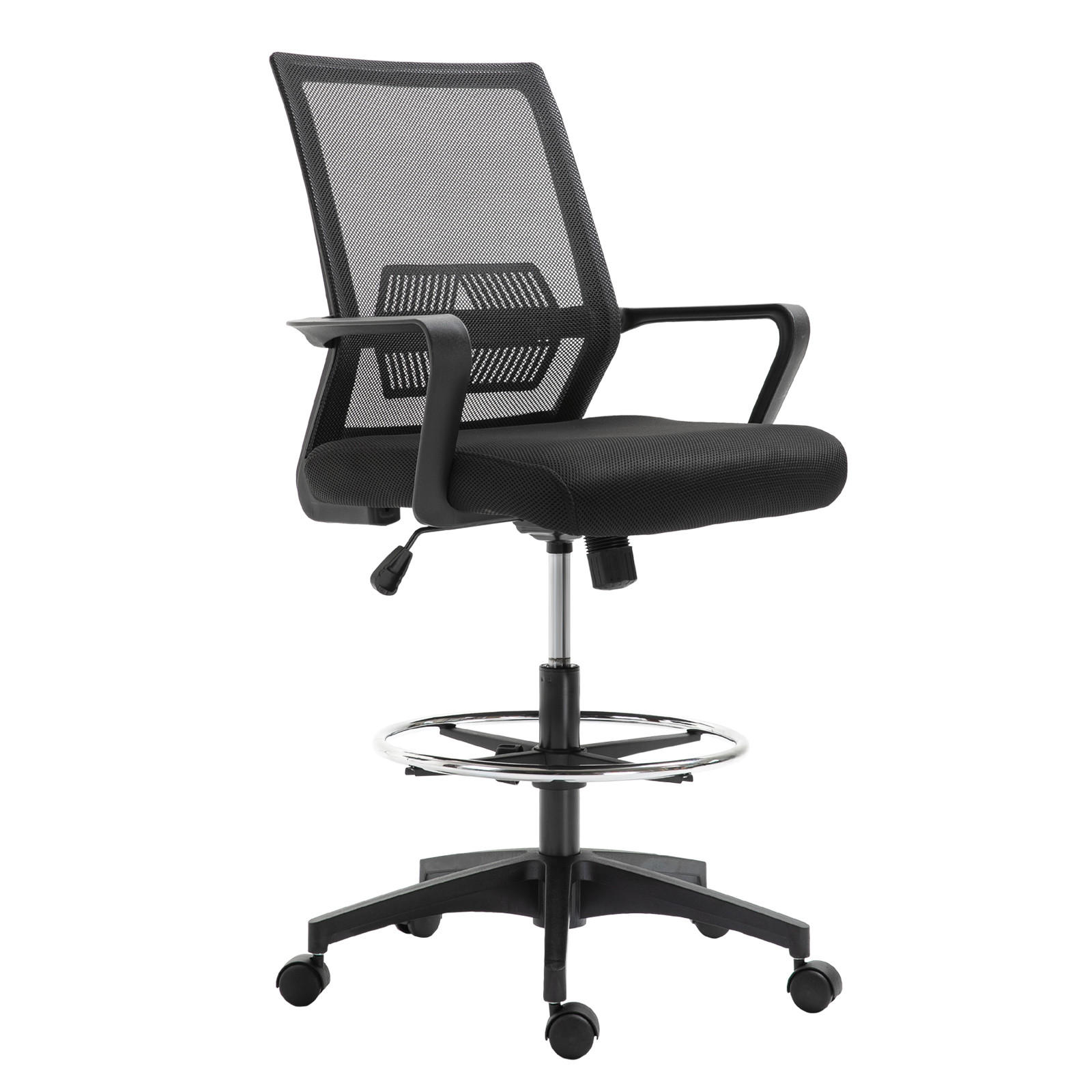 BÜROHOCKER DE-11796 höhenverstellbar mit Netzbezug Schwarz - Schwarz, Metall (59/124/64cm) - ComfortXL