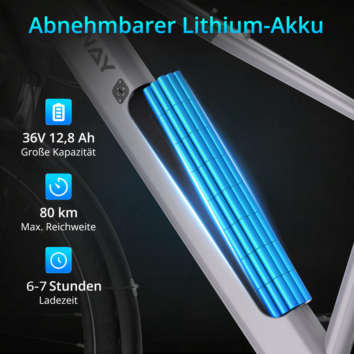 E-BIKE BK7SPLUS 27 kg Leichtbau mit 120 kg Traglast 3 Startmethoden Komfort für 170–195 cm - Grau, Metall (86cm) - HITWAY
