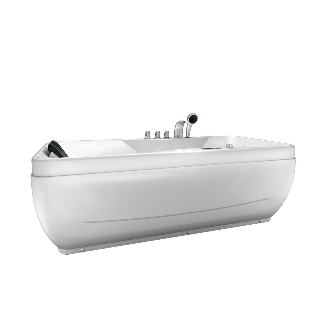 WHIRLPOOL Pool Badewanne Wanne W49-TH-PL 170x80cm - Weiß, Glas/Kunststoff (80/56/170cm) - AcquaVapore by Sandra Jentho