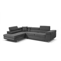 ECKSOFA Marlene III L-Form mit verstellbaren Kopfstützen Schlaffunktion Bettkasten 271 cm links dunkelgrau - Dunkelgrau, Kunststoff (271/202cm) - Margaret Hadas24
