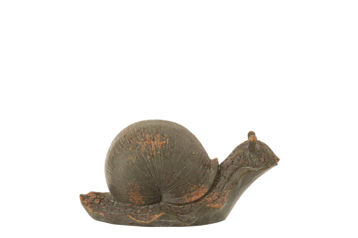 DEKOOBJEKT SCHNECKE ANTIK AUßEN - Grün, Glas/Naturmaterialien (20/27/45cm) - J-Line