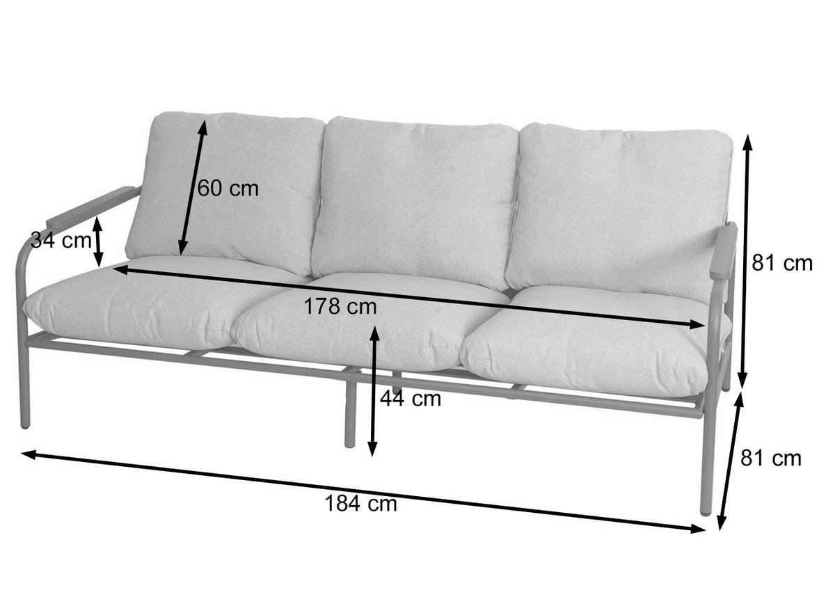 GARTENBANK Rot - Rot, Metall (184/81/81cm) - MCW
