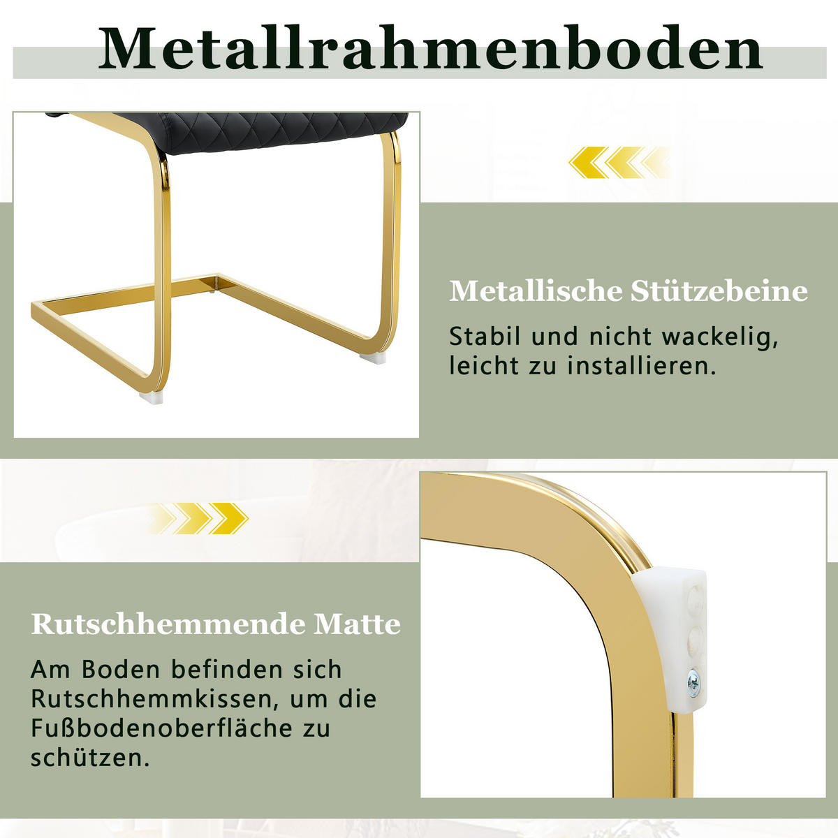 SCHWINGSTUHL DE-36566 2er-Set mit PU-Bezug und Metallrahmen Schwarz - Schwarz, Metall (63/100/43cm) - ComfortXL
