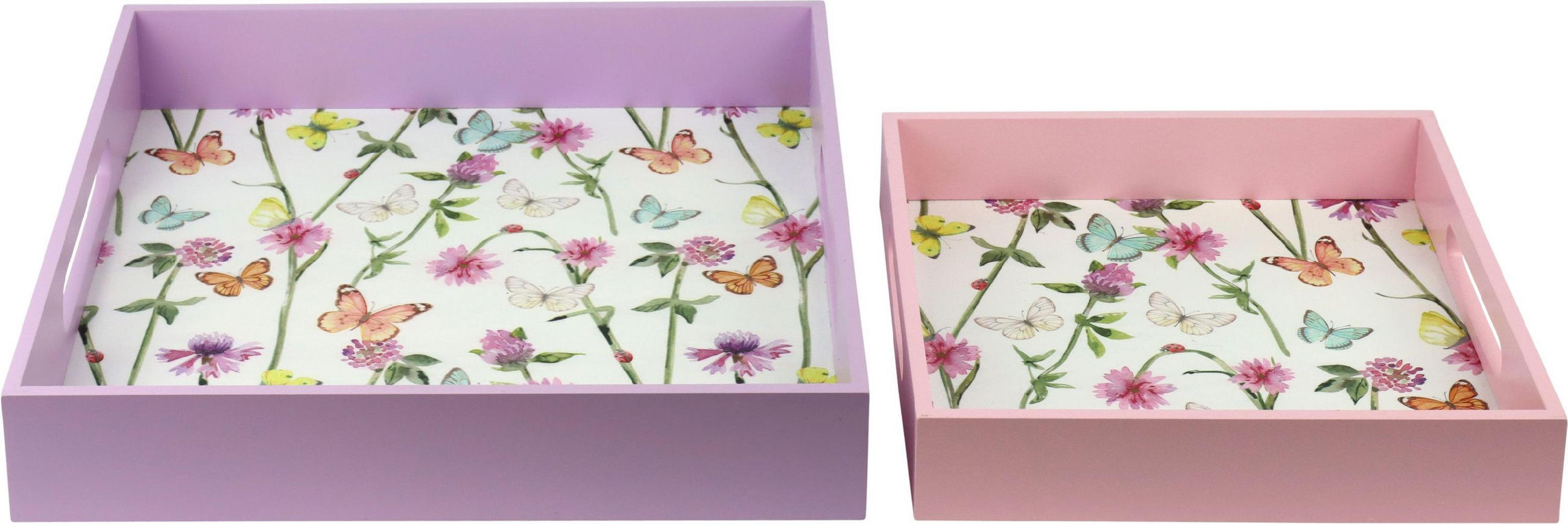 TABLETTS Butterfly Holz 2er-Set - Multicolor, Holz (5cm) - FURNARO