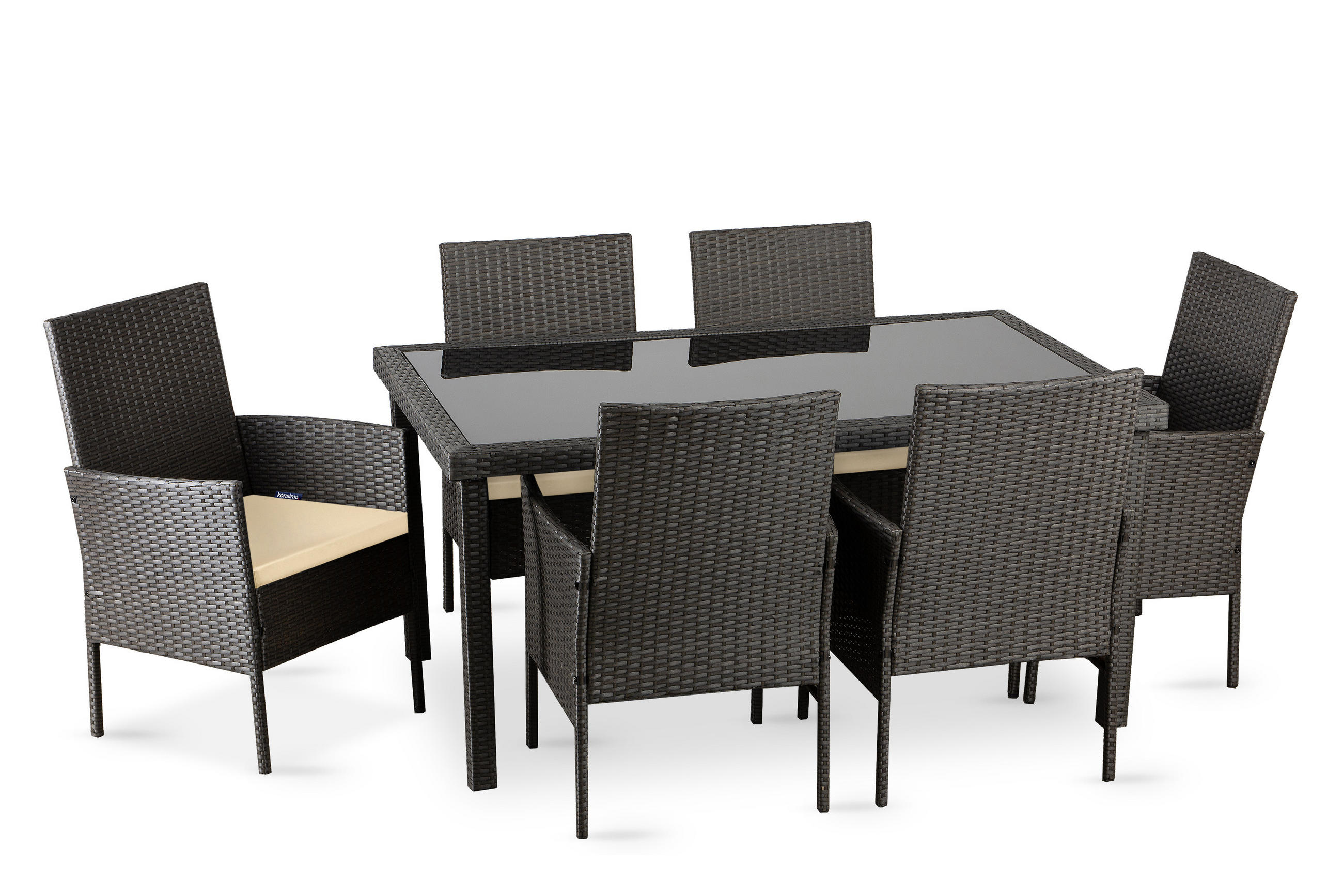 Konsimo® Gartengarnitur Braun, Beige