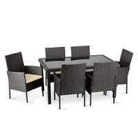 GARTENGARNITUR SCILLOS Tisch und Stühle 7-tlg, braun beige - Beige/Braun, Kunststoff - KONSIMO®