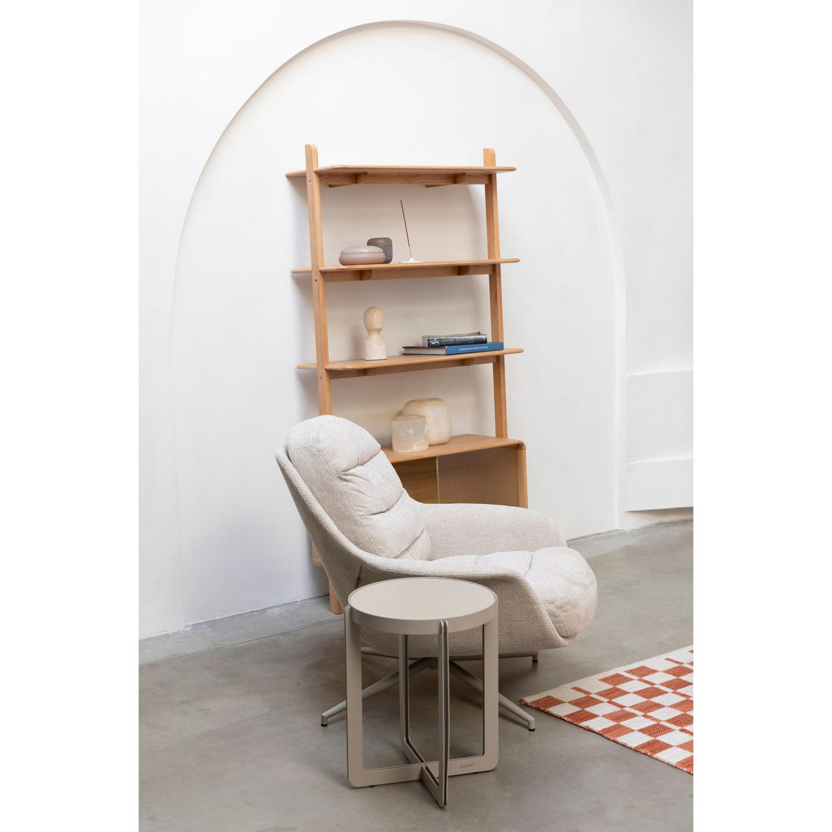 BEISTELLTISCH Centre Rund 42,5 cm Beige - Beige, Metall (42.5/42.5/52cm) - Zuiver
