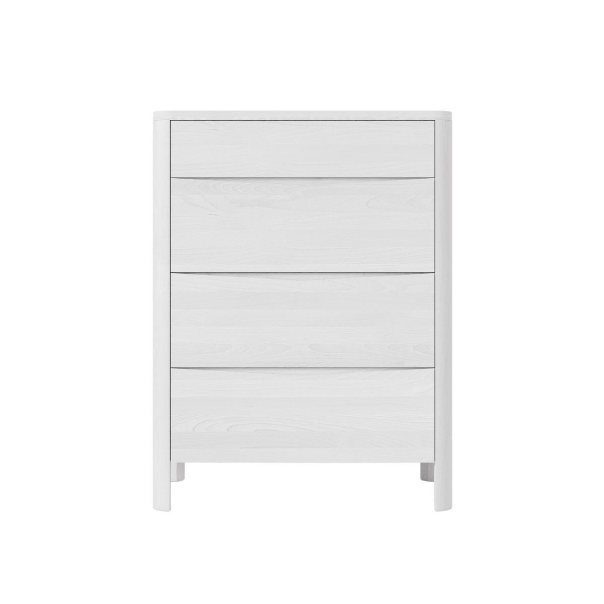 HOLZKOMMODE Modena Low 80, Weiß - Weiß, Holz/Buchenholz (80.4/106.3/45cm) - Visby