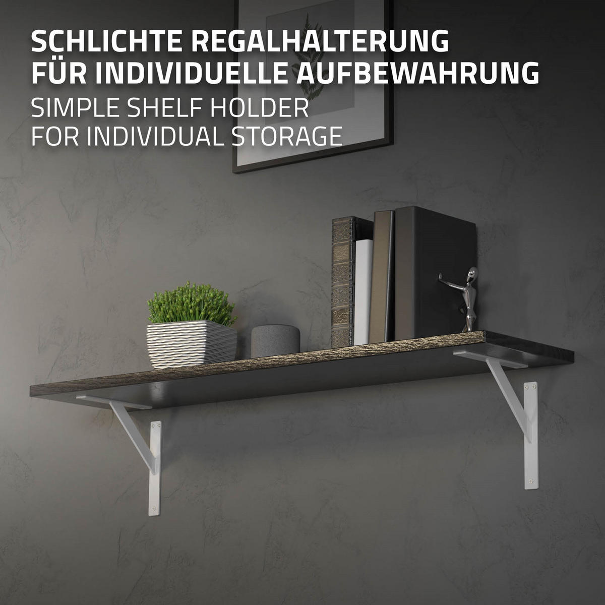 REGALTRÄGER 2er Set - Weiß, Metall (24/3/24cm) - ML-DESIGN