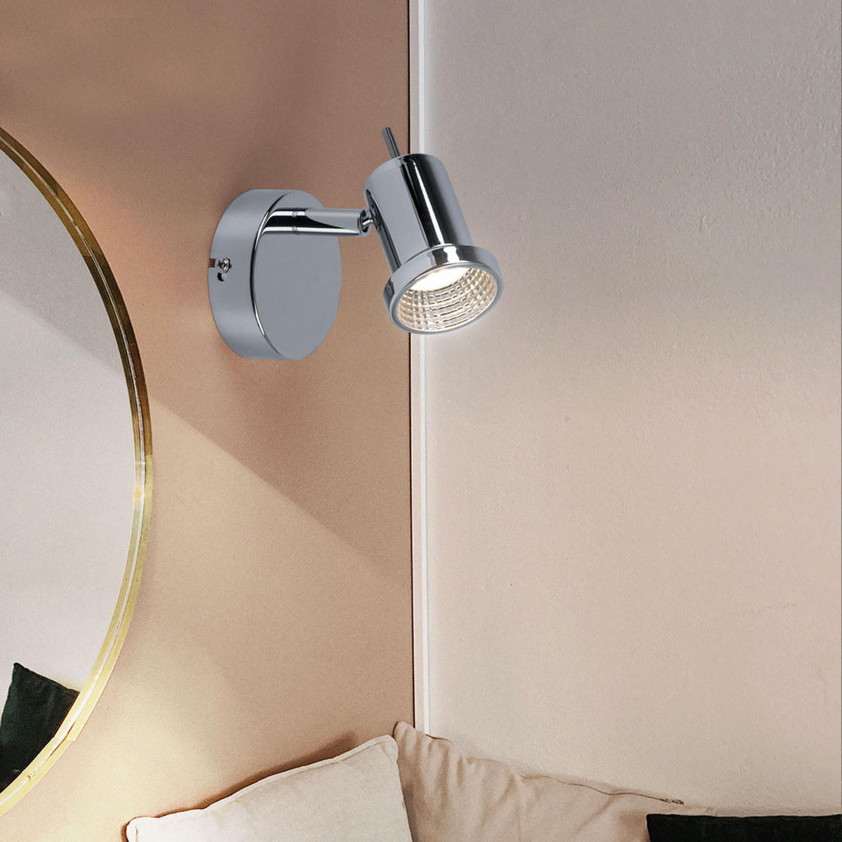 LED WANDLEUCHTE HOORN Silber mit beweglichem Spot 2er Set - Silberfarben, Metall (8/9/8cm)