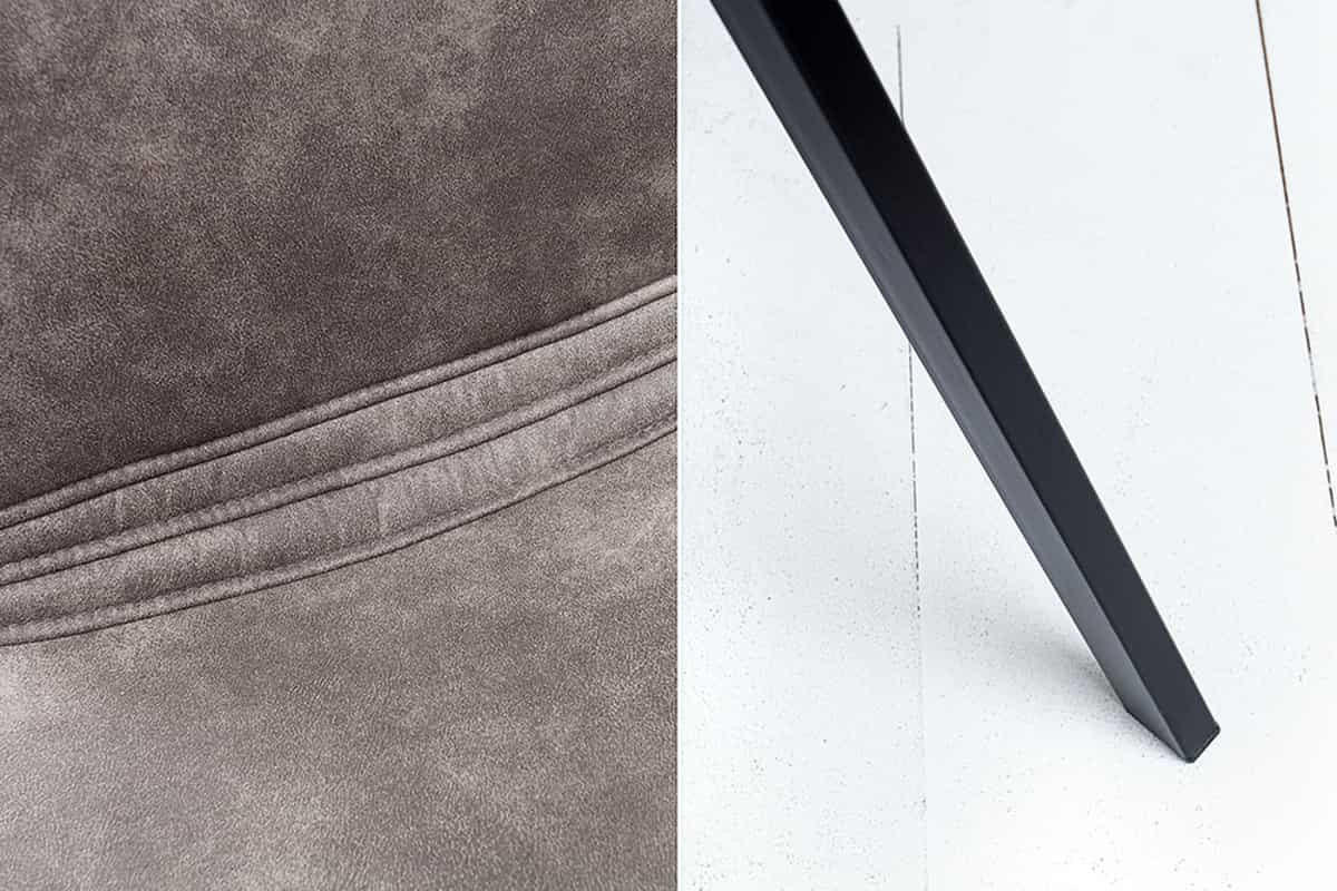 STUHL AMSTERDAM CHAIR Microfaser Grau 85 cm - Taupe/Schwarz, Textil/Metall (47/83/59cm) - riess-ambiente