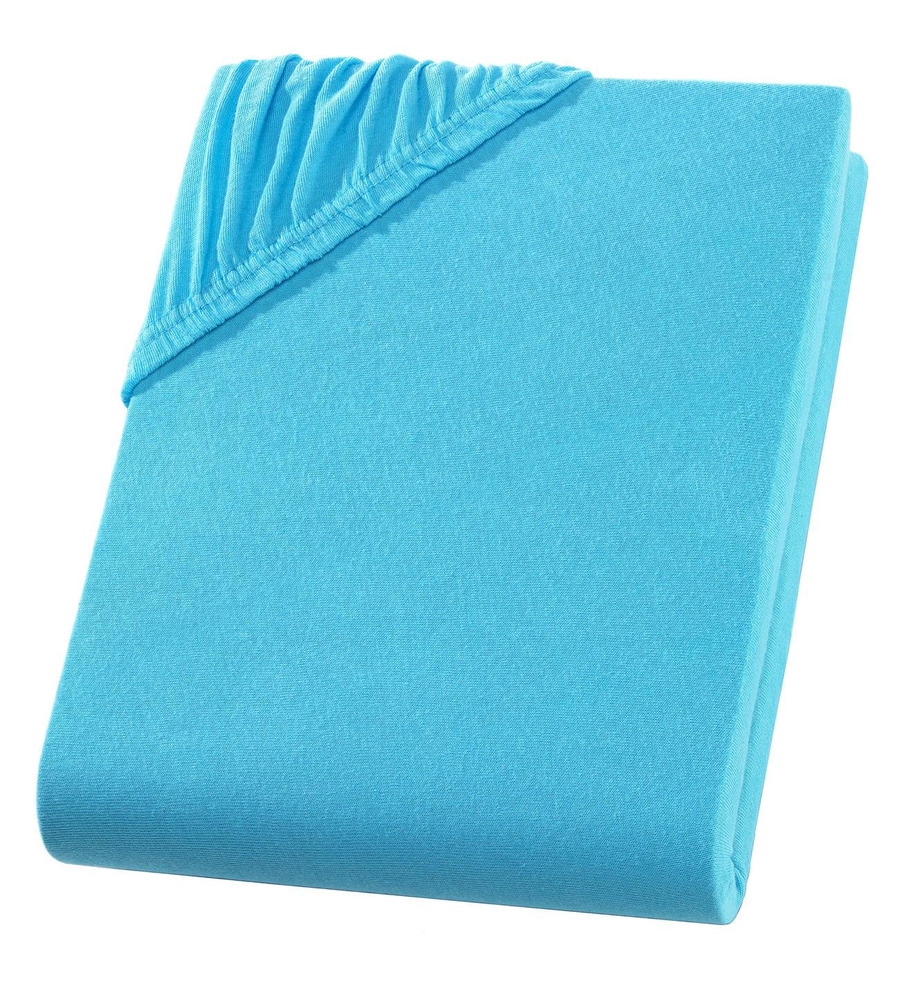 TOPPER-SPANNBETTLAKEN Jersey Bettlaken 200x200 cm Türkis - Türkis, Textil (200/200cm) - Carpe Sonno