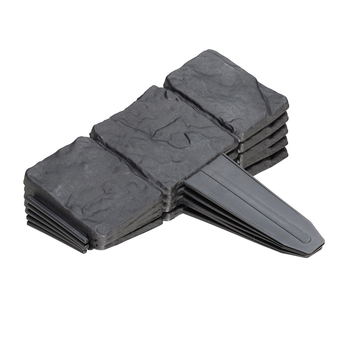 10XBEETZAUN - Anthrazit, Kunststoff (25/23/2cm) - Relaxdays