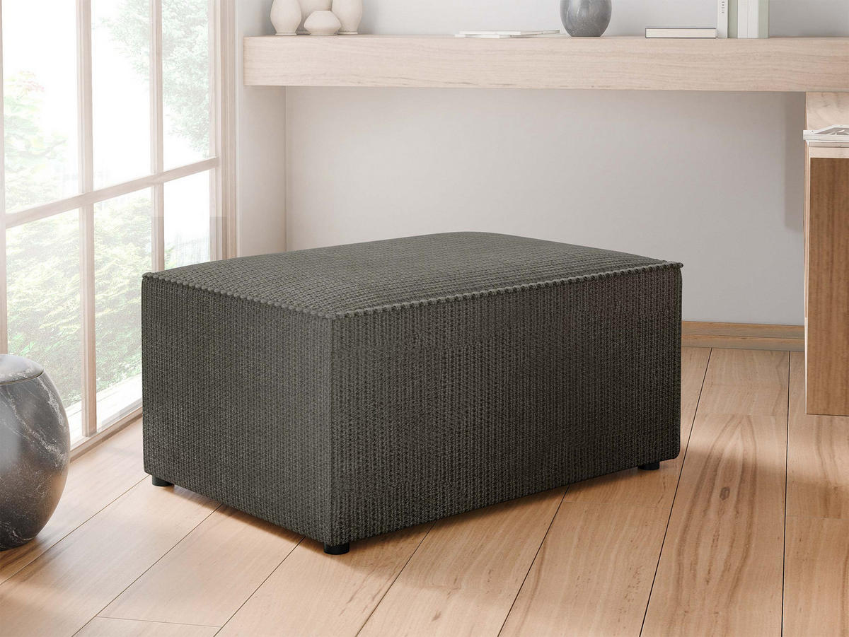 POLSTERHOCKER Karl - Schwarz/Braun, Holz/Kunststoff (60/38/45cm) - MIRJAN24