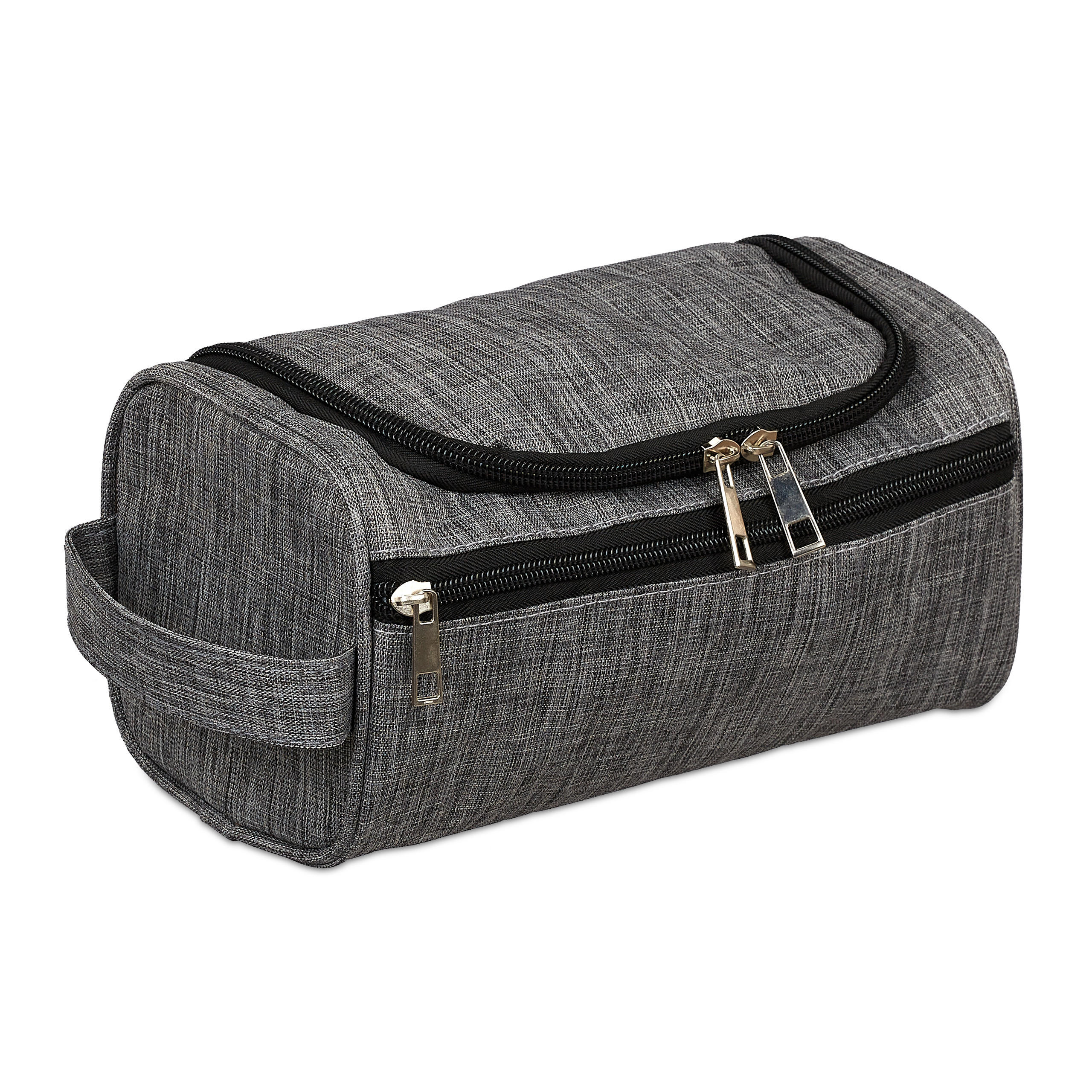 KULTURBEUTEL - Grau, Kunststoff/Textil (23/13/13cm) - Relaxdays