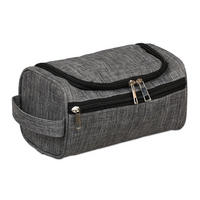 KULTURBEUTEL - Grau, Kunststoff/Textil (23/13/13cm) - Relaxdays