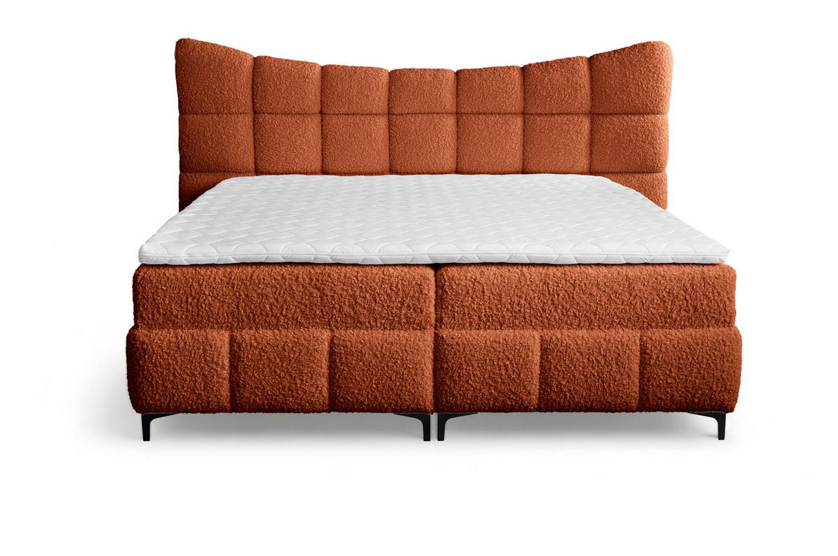 BOXBETT Nova In Rolf - Rotbraun, Holzwerkstoff/Textil (180/200cm) - Fun Möbel