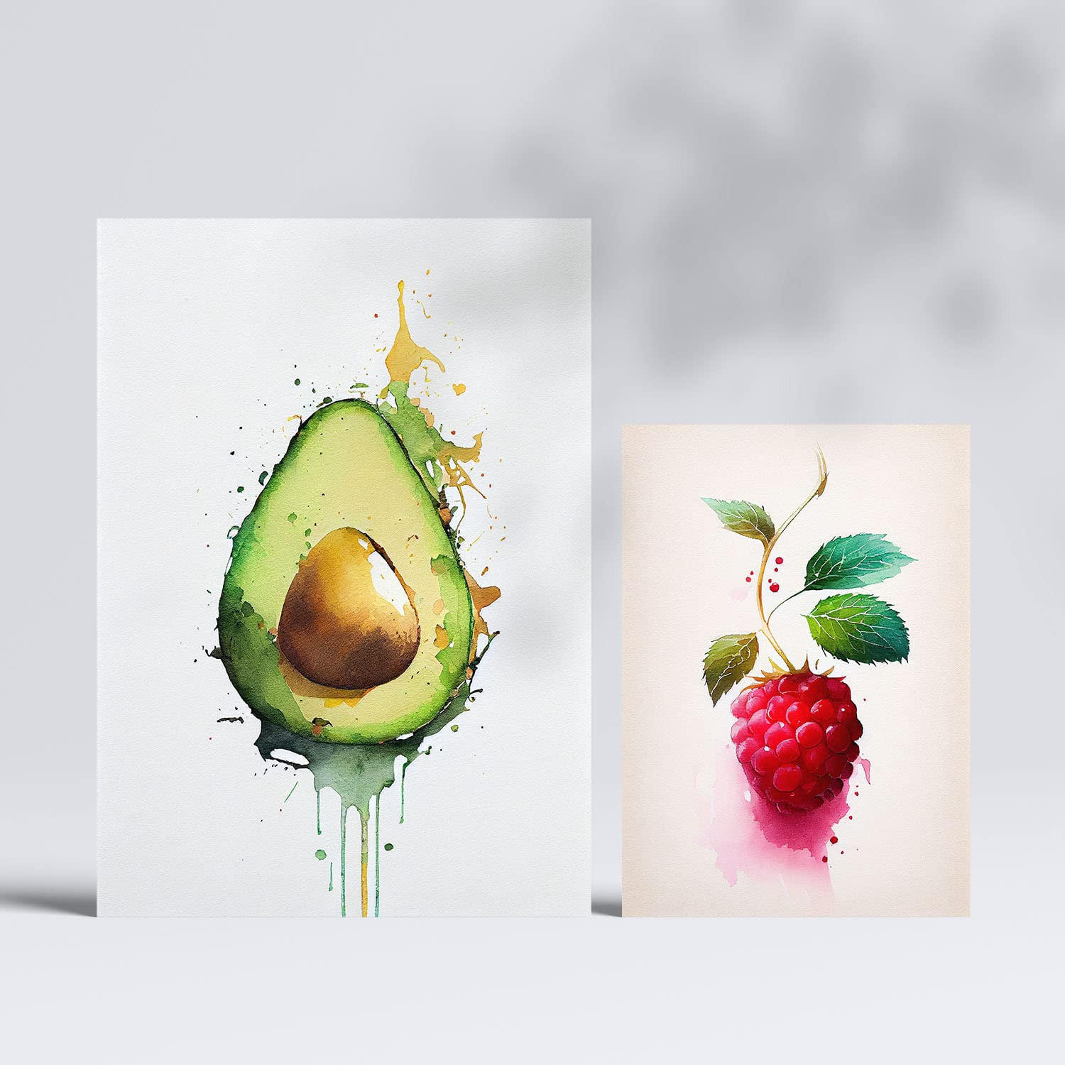 POSTER Set Mit 6 Erfrischende Früchte Plakate Von Obst Gemüse Im Aquarell Kunst A3 & A4 Rahmenlos - Klar, Papier (29/3cm) - Nacnic