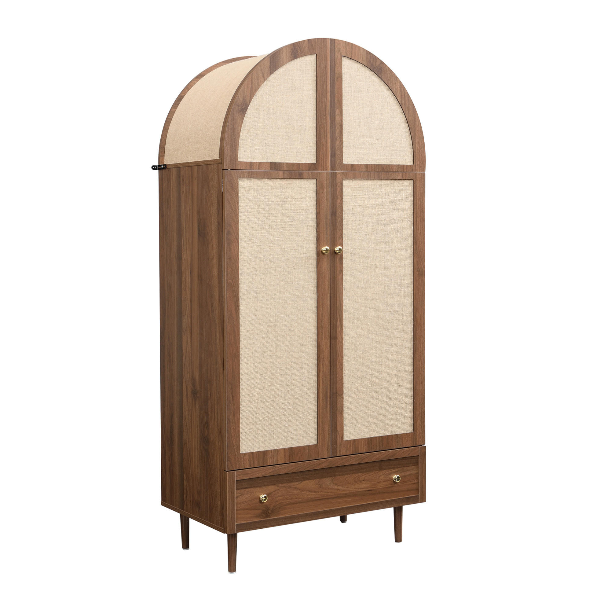 KLEIDERSCHRANK mit Schublade 79 x 50 x 175 cm MDF Holzoptik - Braun, Holzwerkstoff (50/175/79cm) - Beauniv