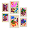 POSTER Set Mit 6 Malerisch 4 In Blume Zusammenfassung Ästhetische Dekorative Gemälde Für Ihr Wohnzimmer, Schlafzimmer, Zuhause A3 & A4 Weißer Rahmen - Weiß, Papier (29/3cm) - Nacnic