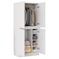 KLEIDERSCHRANK 70/40/170 cm mit 2 Drehtüren in Weiß - Weiß, Holz (70/170/40cm) - BEAOK