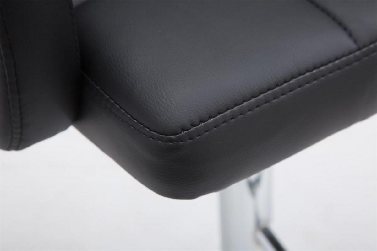 BARHOCKER Lederlook schwarz - Chromfarben/Schwarz, Textil/Metall (60/93/56cm) - CLP
