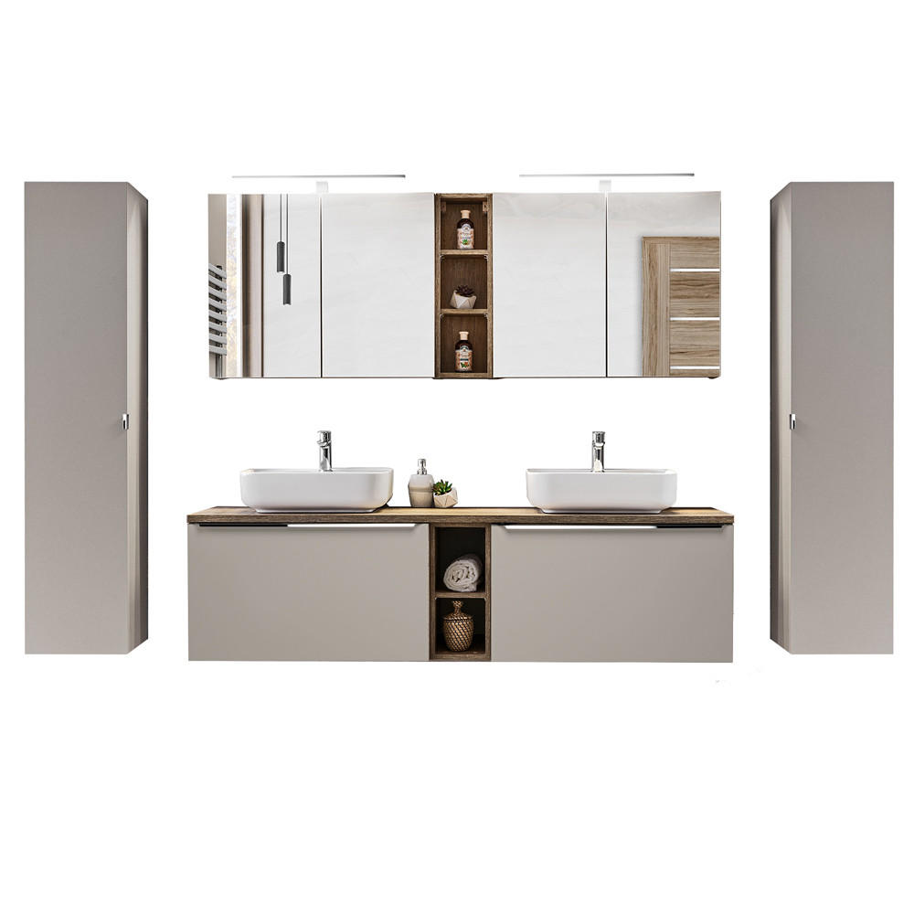 Lomado Badmöbel-Set Beige 270x200x46 cm