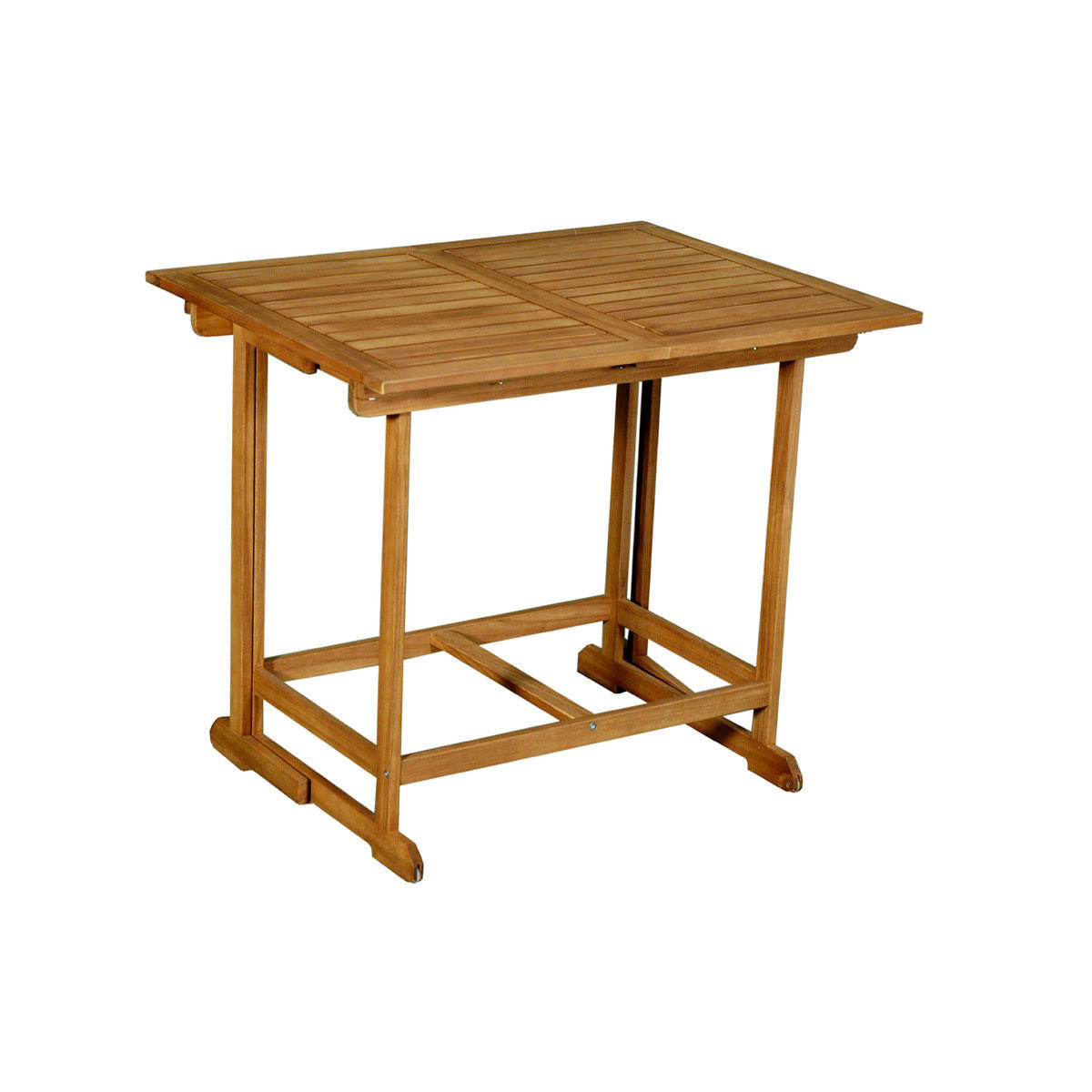 GARTENSET ausziehbarer Tisch + 4 Klappstühle Massivholz CARMEN - Naturfarben, Holz - Miliboo