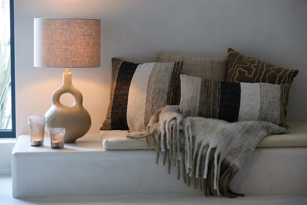 DEKOKISSEN Castro Braun 45/45/10 cm - Braun, Textil (45/45cm) - Light & Living