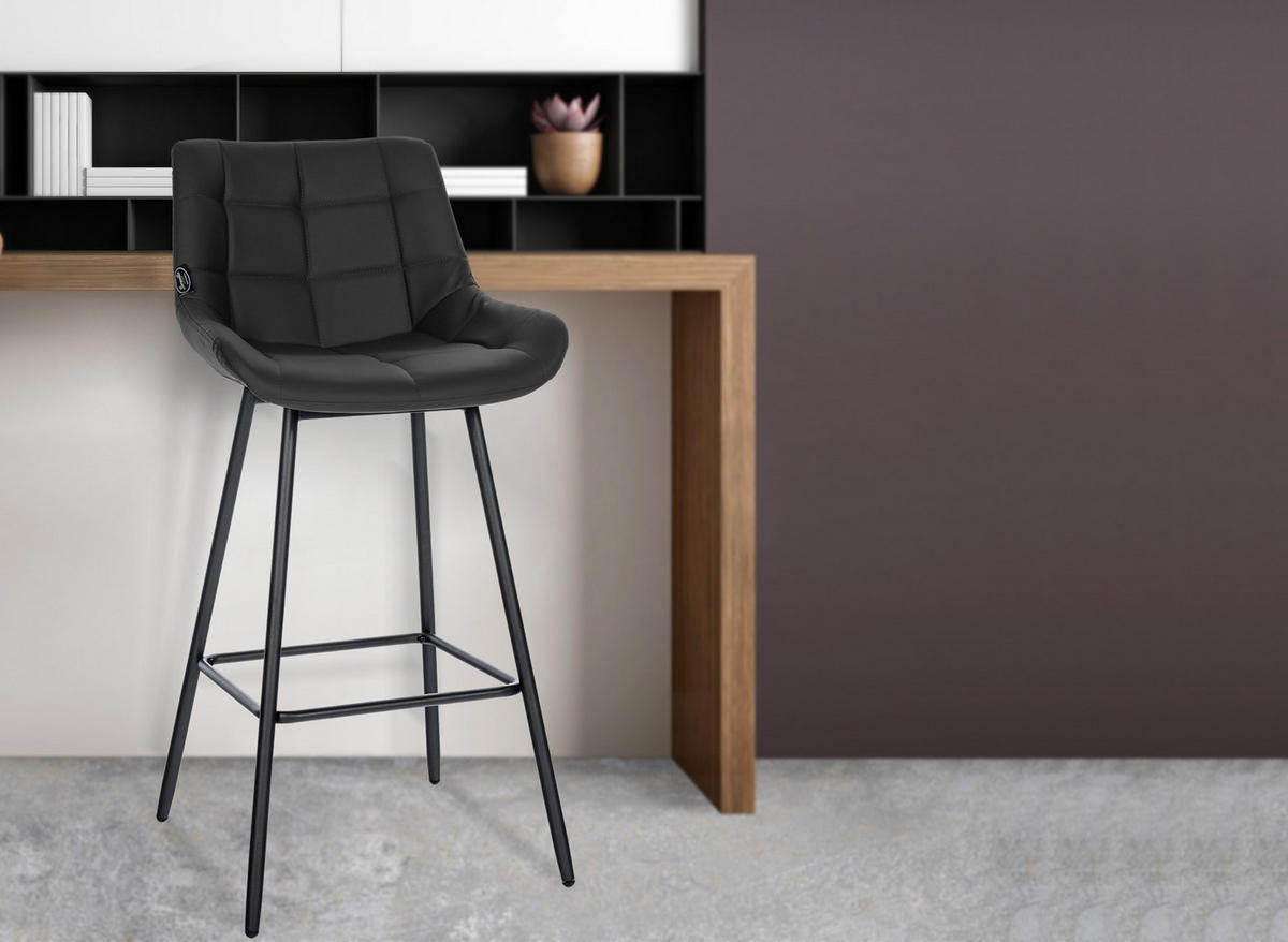 BARHOCKER Weston 104x49x56 cm schwarz - Schwarz, Kunststoff (49/104/56cm) - furnicato