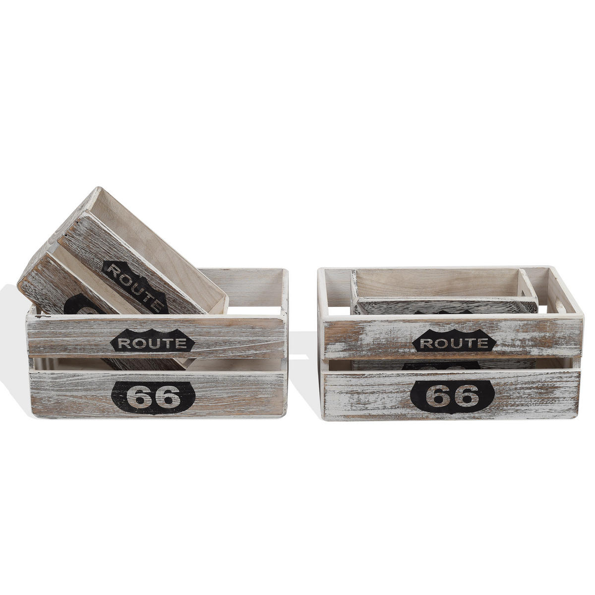 HOLZKISTEN SET, 4tlg. Weiß 22/35/15 cm - Weiß, Holz (22/15/35cm) - Mobili Rebecca
