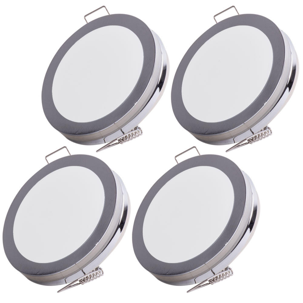 LED EINBAUSTRAHLER rund Weiß 4er Set - Weiß, Kunststoff (8.5/8.5/1.5cm)
