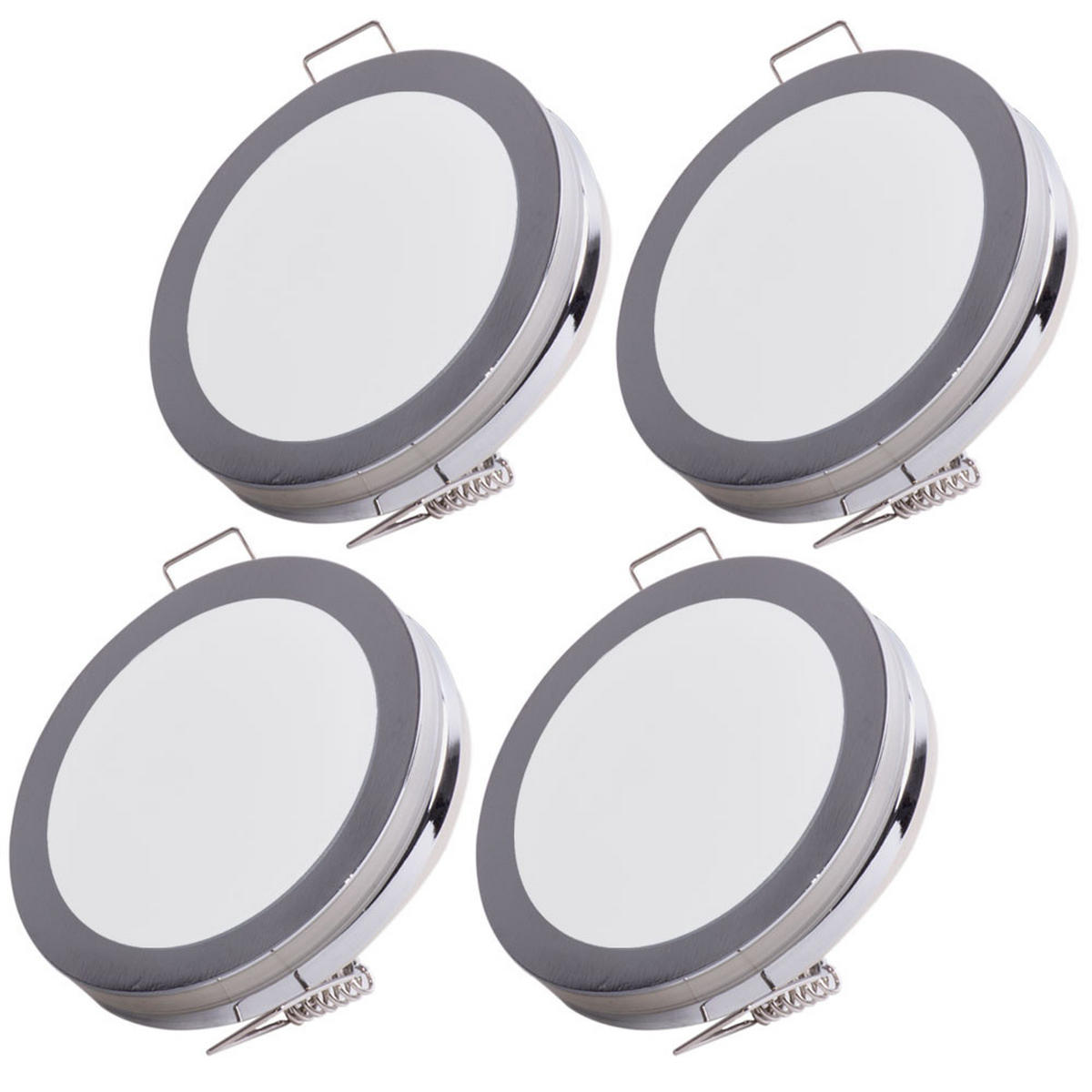 LED EINBAUSTRAHLER rund Weiß 4er Set - Weiß, Kunststoff (8.5/8.5/1.5cm)