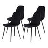 SCHALENSTUHL-SET 4 Stück Mira - Samtvelour Schwarz - Schwarz, Textil/Metall (44/89/53.5cm) - Hela Vertriebs GmbH