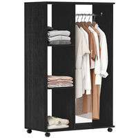 KLEIDERSCHRANK Schwarz 1 Stück - Schwarz, Holzwerkstoff (40/128/80cm) - GiPP