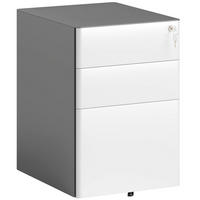 ROLLCONTAINER, mobiler Aktenschrank mit 3 Schubladen, abschließbarer Büroschrank - Multicolor, Metall (48/59/39cm) - Vinsetto