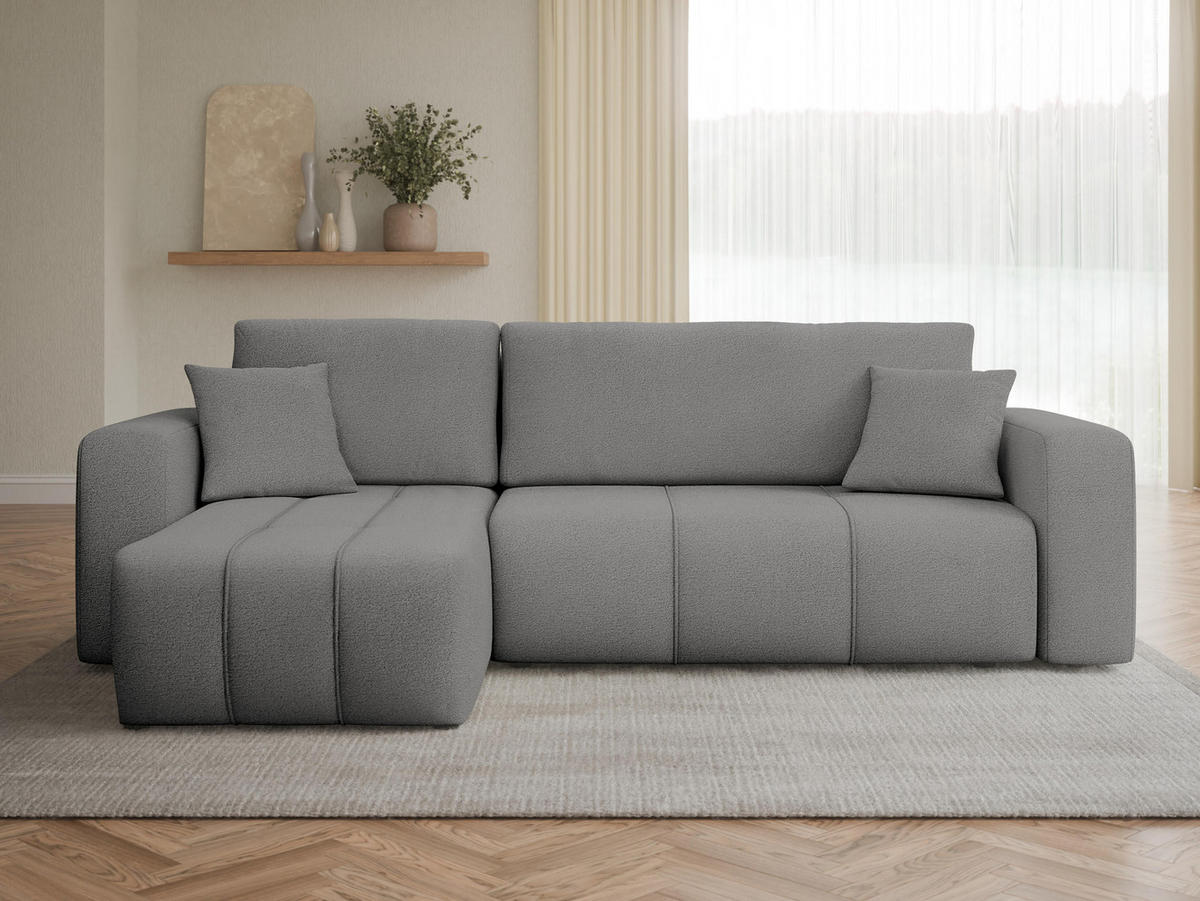 ECKSOFA Furyn - Greige/Schwarz, Holz/Kunststoff (244/145cm) - MIRJAN24