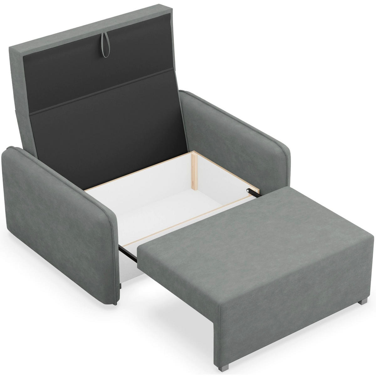 2-SITZER SCHLAFSOFA Duelia Dunkelgrau, hydrophobe Chenille - Dunkelgrau/Schwarz, Textil/Metall (144/85/124cm) - Selsey