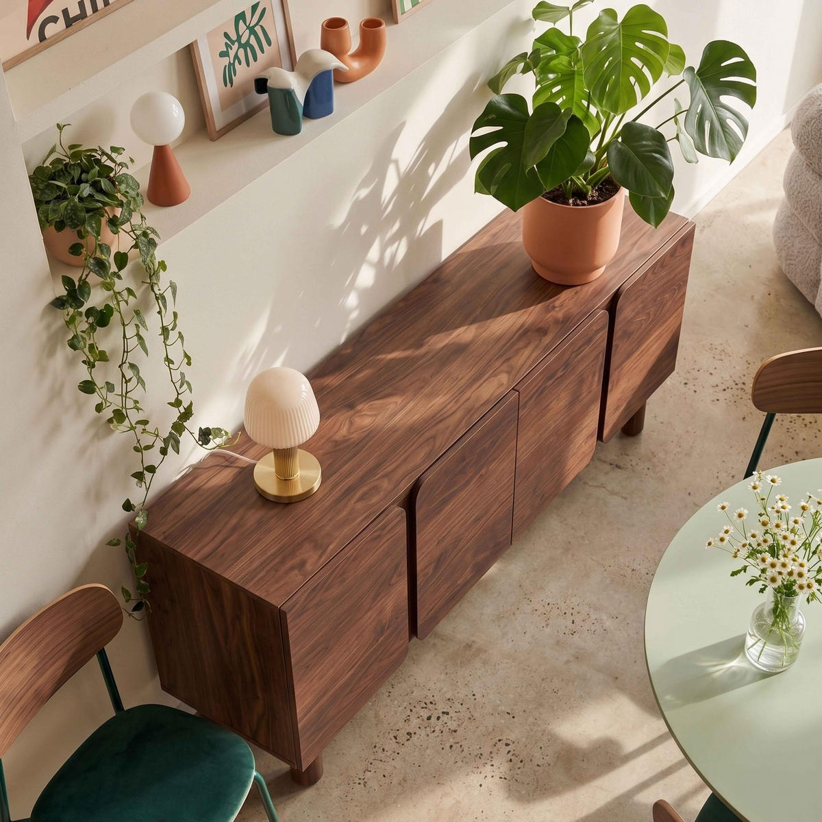 SIDEBOARD, dunkles Holz - Braun, Holz (180/75/38.2cm) - Oviala