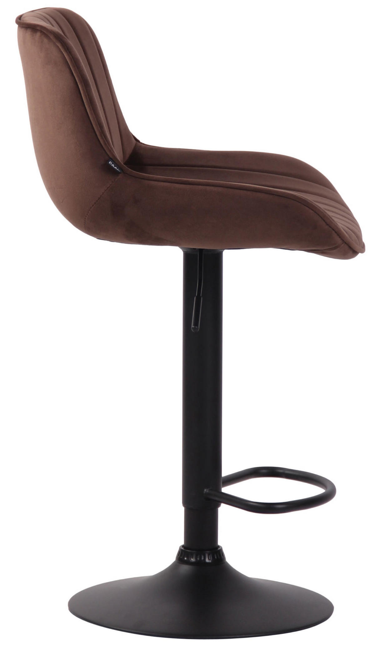 BARHOCKER Lento, Gestell schwarz, Samt Braun - Schwarz/Braun, Textil/Metall (50/100/50cm) - TPFLiving